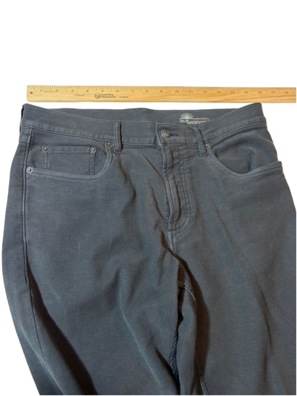 Faherty Black Stretch Jeans Slim Straight Organic Cotton Blend Pants Size 32x32 - Picture 5 of 8